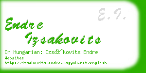 endre izsakovits business card